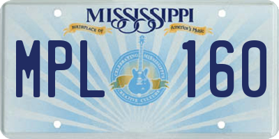 MS license plate MPL160