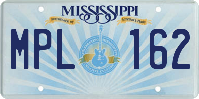 MS license plate MPL162