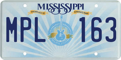 MS license plate MPL163