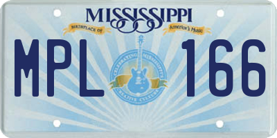 MS license plate MPL166