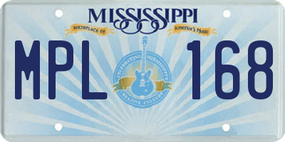 MS license plate MPL168