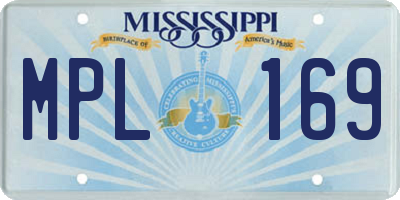 MS license plate MPL169