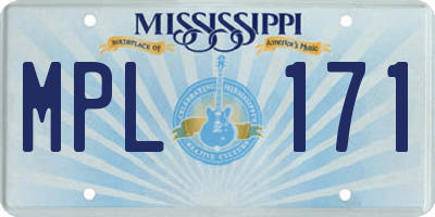 MS license plate MPL171