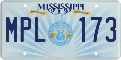 MS license plate MPL173