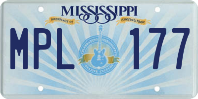MS license plate MPL177
