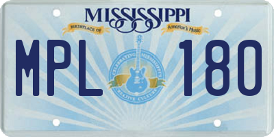 MS license plate MPL180