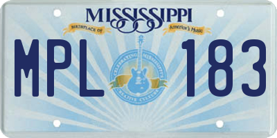 MS license plate MPL183