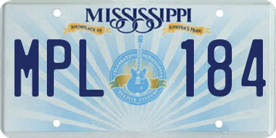 MS license plate MPL184