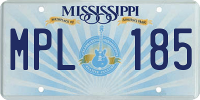 MS license plate MPL185