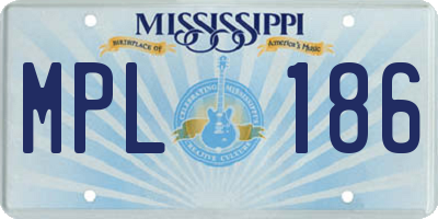 MS license plate MPL186