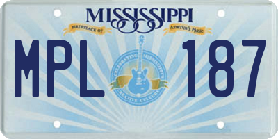 MS license plate MPL187