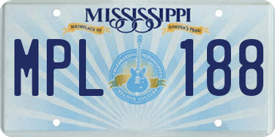 MS license plate MPL188