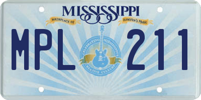 MS license plate MPL211