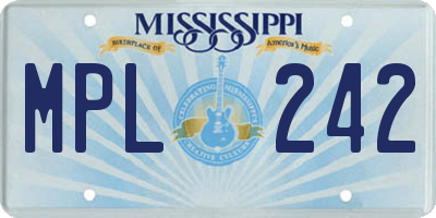 MS license plate MPL242