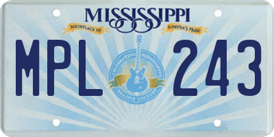MS license plate MPL243