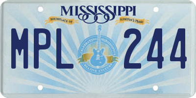 MS license plate MPL244