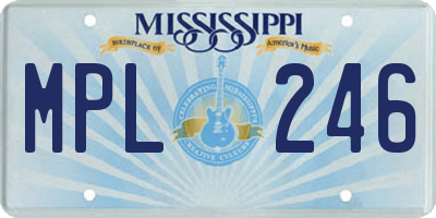 MS license plate MPL246