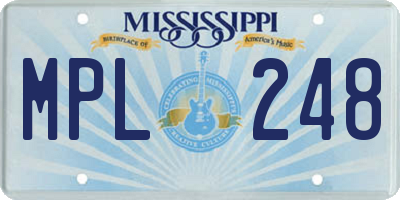 MS license plate MPL248