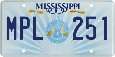 MS license plate MPL251