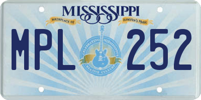 MS license plate MPL252