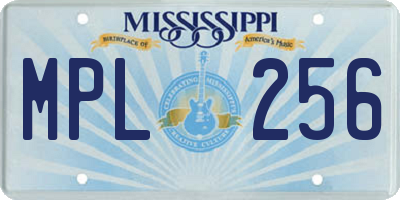 MS license plate MPL256