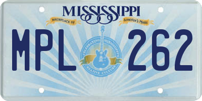 MS license plate MPL262