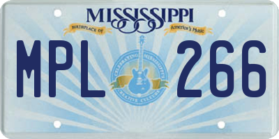 MS license plate MPL266