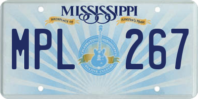 MS license plate MPL267