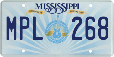 MS license plate MPL268
