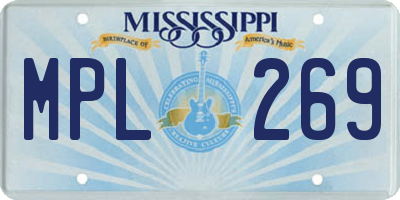 MS license plate MPL269