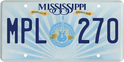 MS license plate MPL270