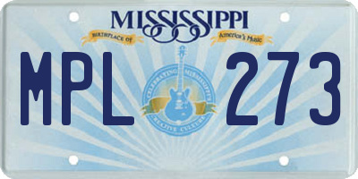 MS license plate MPL273