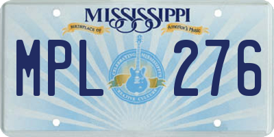 MS license plate MPL276