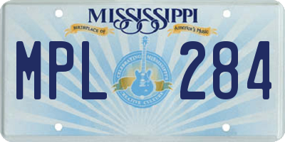 MS license plate MPL284