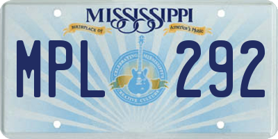 MS license plate MPL292