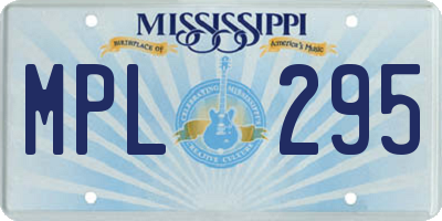 MS license plate MPL295