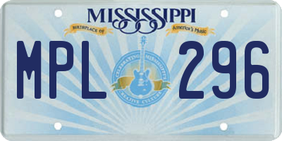 MS license plate MPL296