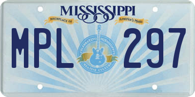 MS license plate MPL297