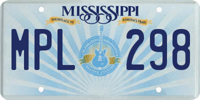 MS license plate MPL298