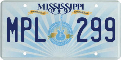 MS license plate MPL299