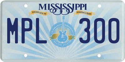 MS license plate MPL300