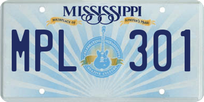 MS license plate MPL301