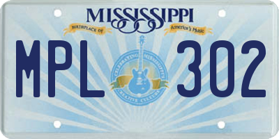 MS license plate MPL302