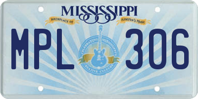 MS license plate MPL306