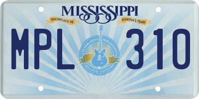 MS license plate MPL310