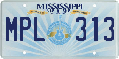 MS license plate MPL313