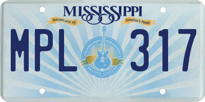 MS license plate MPL317