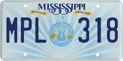 MS license plate MPL318