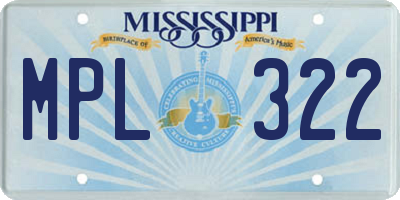 MS license plate MPL322