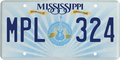 MS license plate MPL324